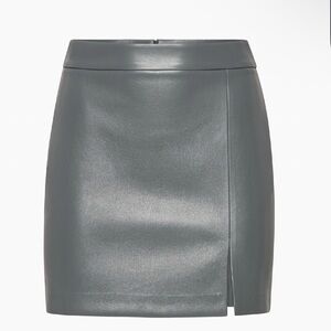 Aritzia Charcoal Mini Leather Look Skirt